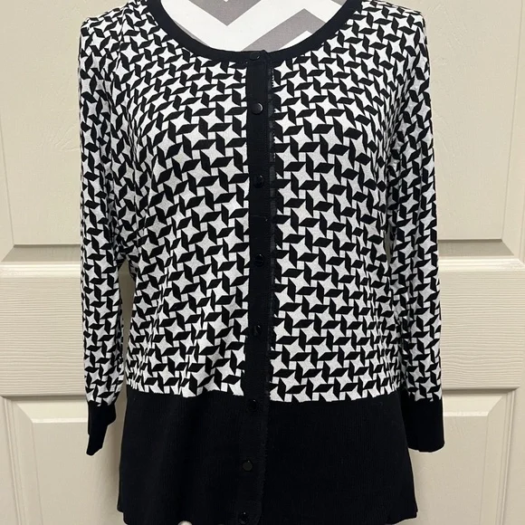 NWT WHBM Geoprint Cardigan - Picture 2 of 4